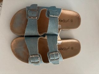 Sandalias vaqueras denim con hebillas