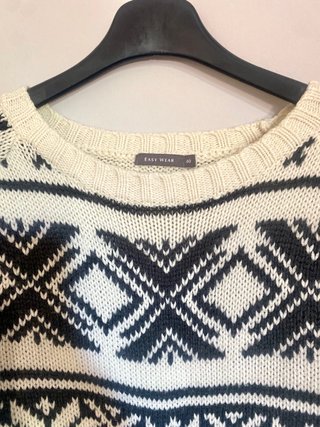 Jersey Cuello Barco Negro y Blanco