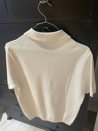 Jersey ZARA punto M/C piqué blanco Talla M