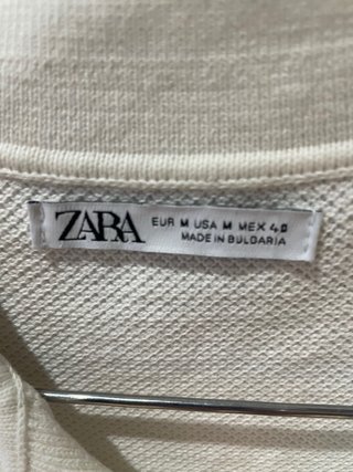 Jersey ZARA punto M/C piqué blanco Talla M