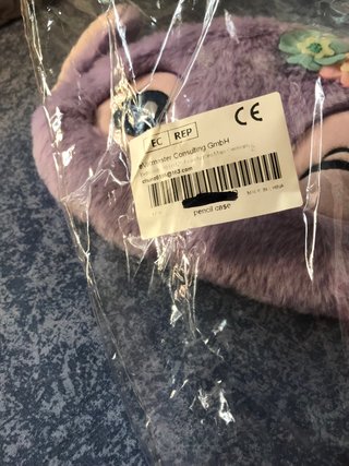 Neceser peluche morado Stitch 27 cms