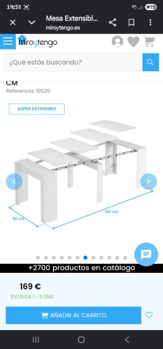 Mesa extensible blanca