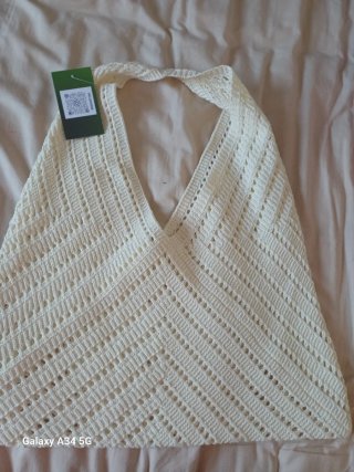 Bolso crochet beige
