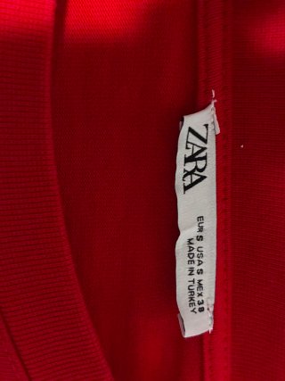 Camiseta Zara Básica Roja Talla M Algodón