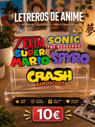 Letreros 3D pintados a mano Anime y Videojuegos