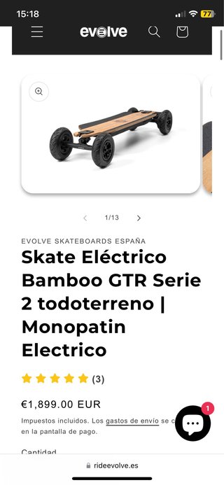 Skate Eléctrico Bamboo GTR Todoterreno