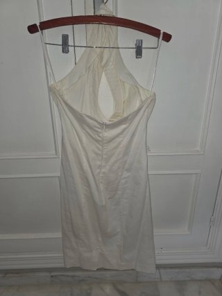 Vestido Blanco Blanco Talla 34 Estilo Ibicenco