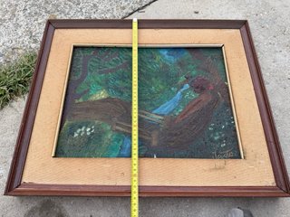 Quadro paesaggio con ponte e fiume