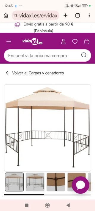 Carpa Velador Hexagonal Beige 323x265 cm