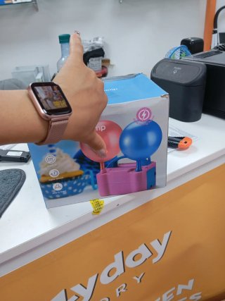 Inflador Eléctrico de Globos Rosa y Azul