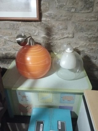 Lámpara colgante cristal y plástico