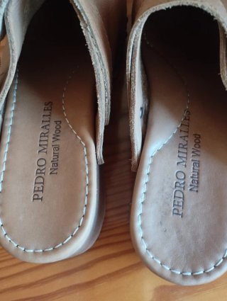 Zuecos Pedro Miralles Piel Madera Marrón