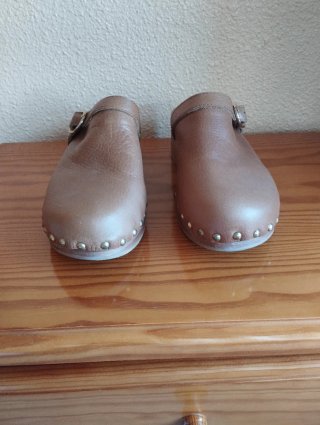 Zuecos Pedro Miralles Piel Madera Marrón