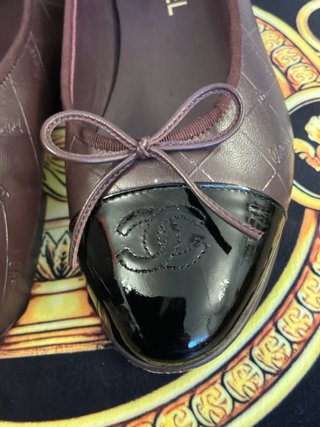 Chanel Bailarinas Marrón y Negro