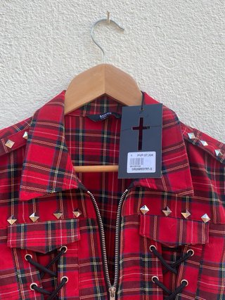 Vestido corto cuadros rojo sin estrenar
