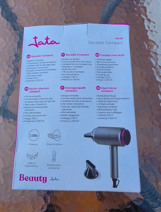 Secador de pelo Jata 2000W gris y rosa