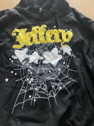 Sudadera Sp5der Jeffery Negra y Amarilla Talla M