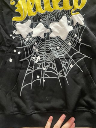 Sudadera Sp5der Jeffery Negra y Amarilla Talla M