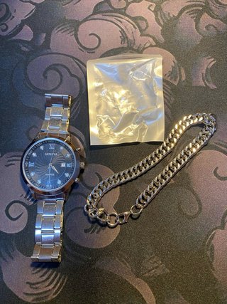 Reloj Geneva Quartz con Pulsera Plata