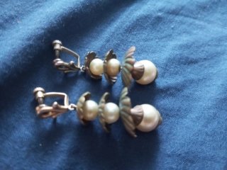 Pendientes vintage perla .