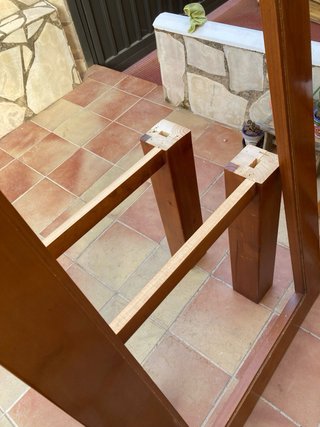 Mesa madera maciza con cristal
