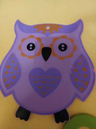 Sottopentola silicone gufo viola + 2 tappi blu