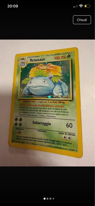 Carta Pokémon Venusaur Base Set 15/102