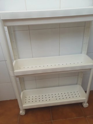 Carrito Auxiliar Baño 3 Estantes Blanco