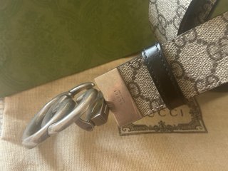 Cintura Gucci GG Supreme Canvas Pelle Nera