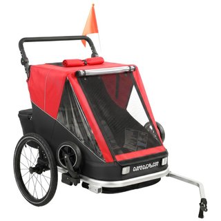 Remolque de bicicleta para niños, 2 plazas, remolq