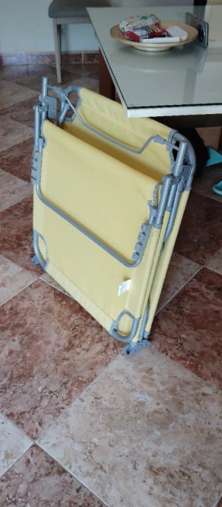 Tumbona plegable tela y metal