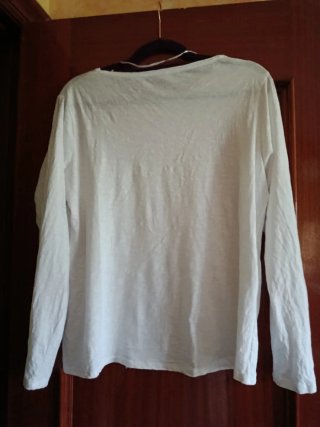 Camiseta Tex Básica Manga Larga Blanca Talla 2xl