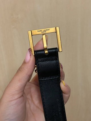 Cinturón YSL Mujer Negro y Dorado