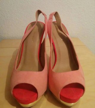 Zapatos tacón talla 37, Marca SuiteBlanco.