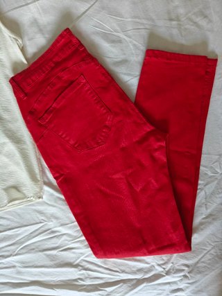 Conjunto Verano Blusa Blanca y Pantalón Rojo