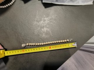 Pulsera Perlas Blancas 20cm con Cierre Plateado