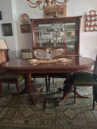 Conjunto mesa comedor y sillas años 70