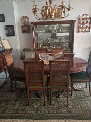 Conjunto mesa comedor y sillas años 70
