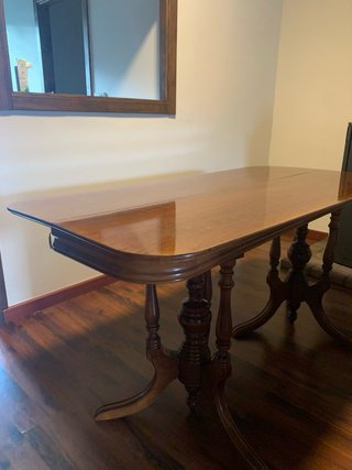 Mesa consola madera maciza extensible