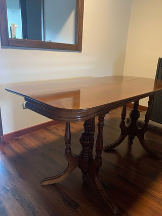 Mesa consola madera maciza extensible