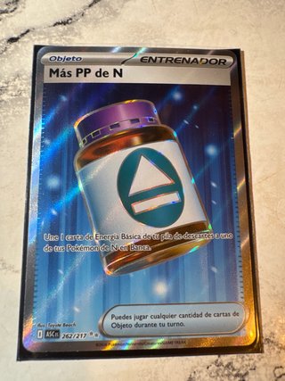 Carta Pokémon Más PP de N 262/217