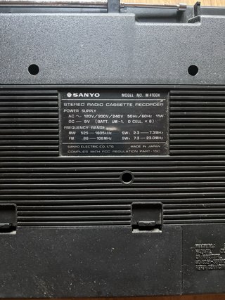 Radio Cassette Sanyo M4100k