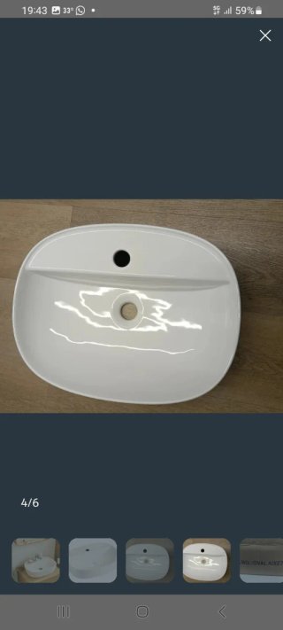 Lavabo cerámico blanco ovalado