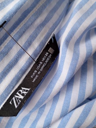 Camisa Zara Rayas Azul y Blanco Talla S y M