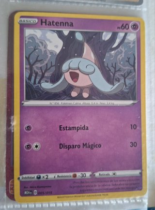 Carta Pokémon Hatenna Básico PS 60