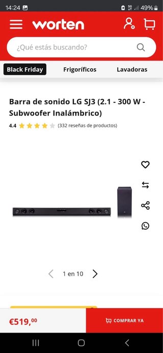 Home cinema LG SJ3 300W RMS