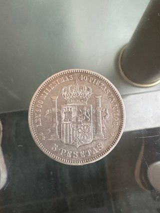 Moneda 5 Pesetas España Ley 900