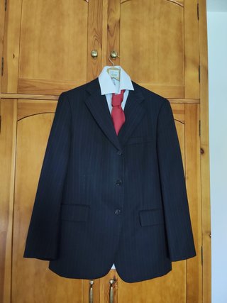 Traje de raya diplomática azul marino