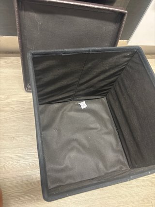 Pouf quadrato in similpelle marrone