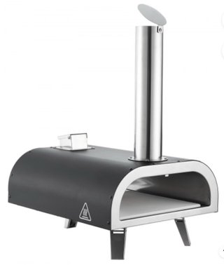 Forno per Pizza a Gas/Legna Nero e Argento